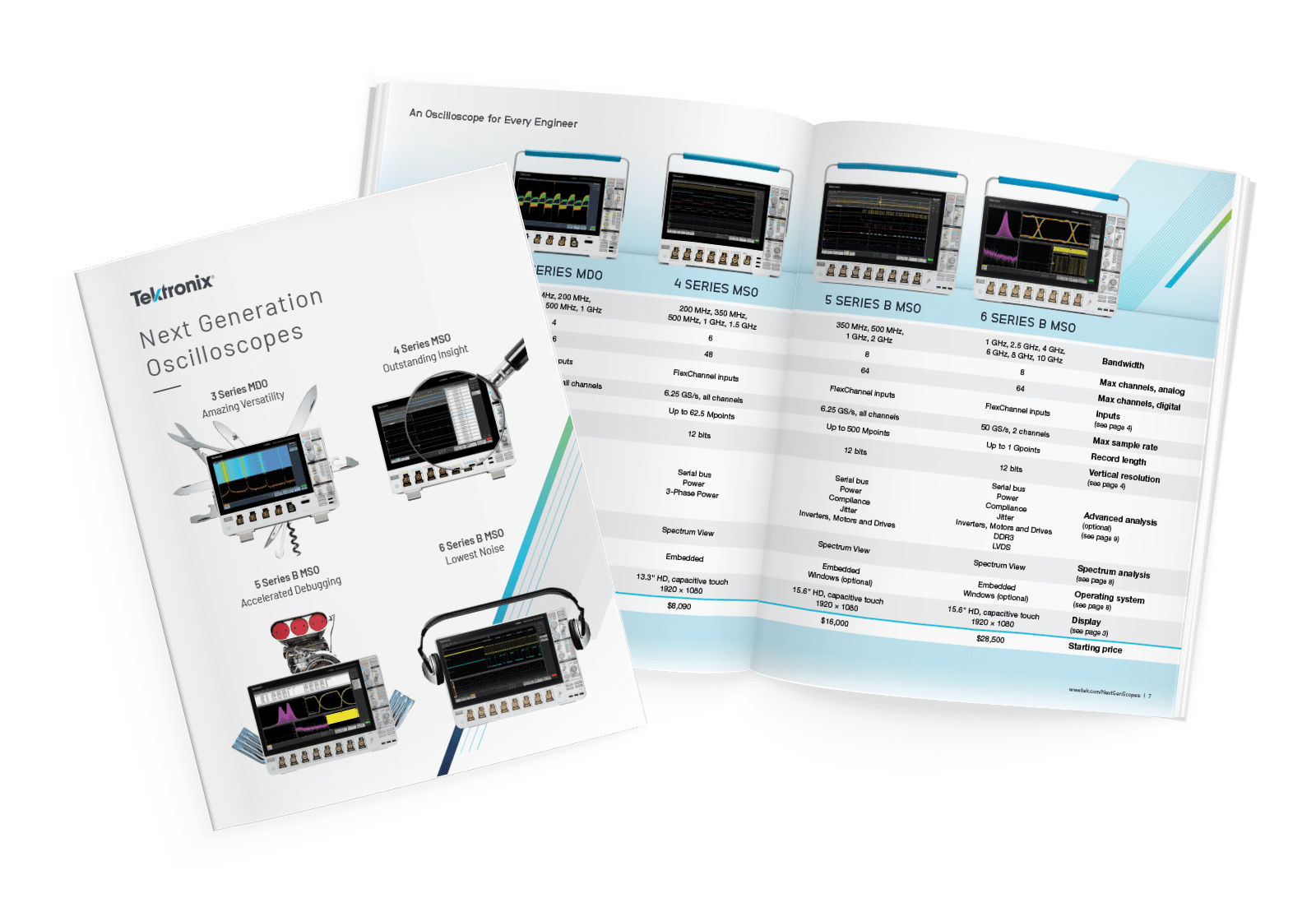 Oscilloscope Brochure; 3 Series MDO and 4/5/6 Series B MSOs