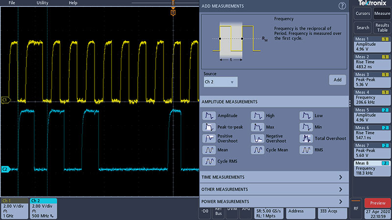 Measurement Support Increases New firmware from the 3 Series Oscilloscope helping automate up to 8 measurements