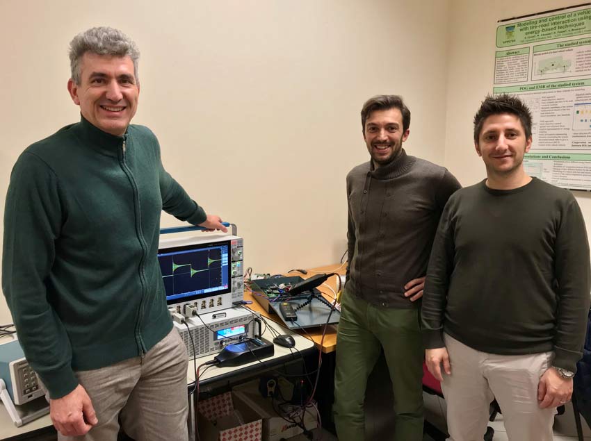 Professor Giovanni Franceschini from UniMoRe and his colleagues Professor Davide Barater & Dr Stefano Nuzzo.