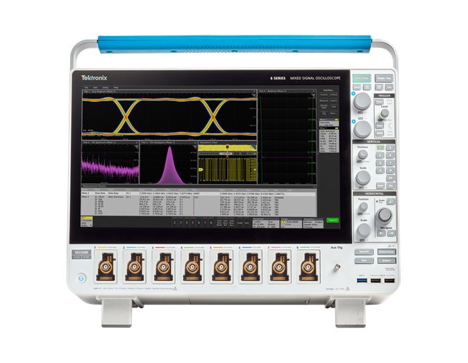 A 6 Series B MSO with eight input channels plus auxiliary input
