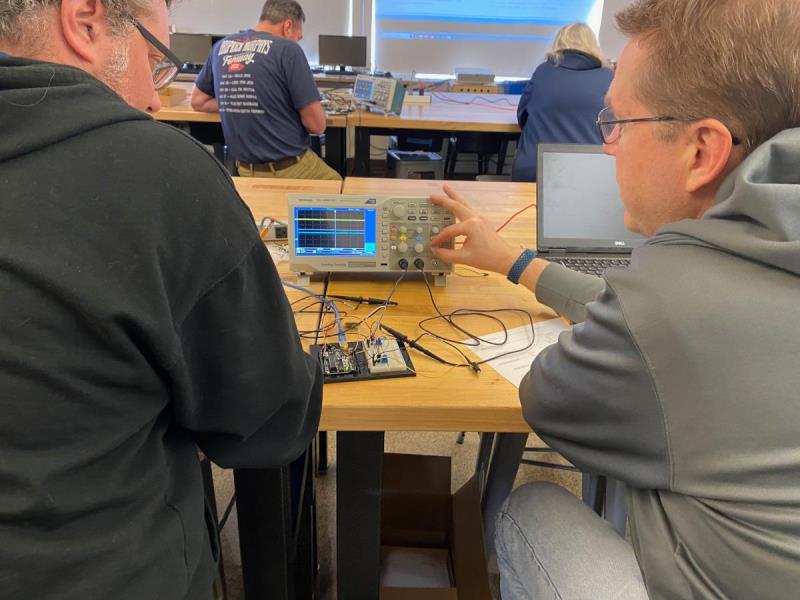 Learning the finer adjustments on an oscilloscope