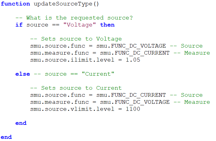 Function in the script that controls how to set what will be sourced.