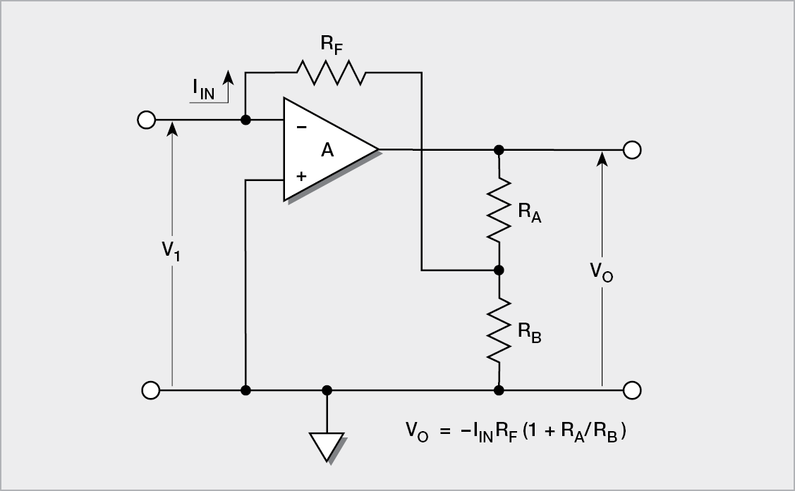 Feedback Ammeter with Selectable Voltage Gain