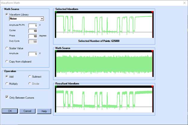 add noise to data waveform