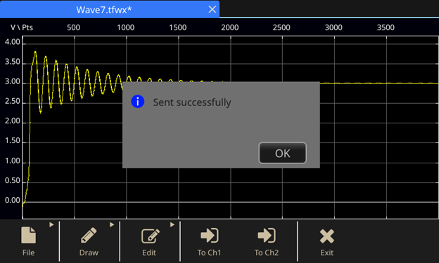 sending waveform via output channel in ArbBuilder