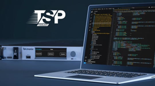 animated picture of PC showing TSP toolkit with MP5000 in the background