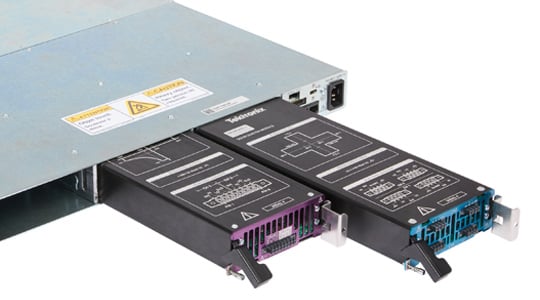 MP5000 rear with PSU and SMU modules halfway out