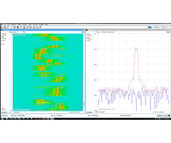 Spectrum analyzer software interface