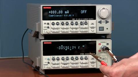 Make low resistance measurements using the Model 6221 current