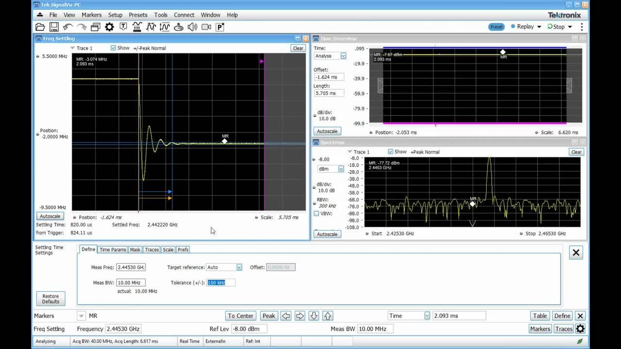 Measuring Frequency Settling Time