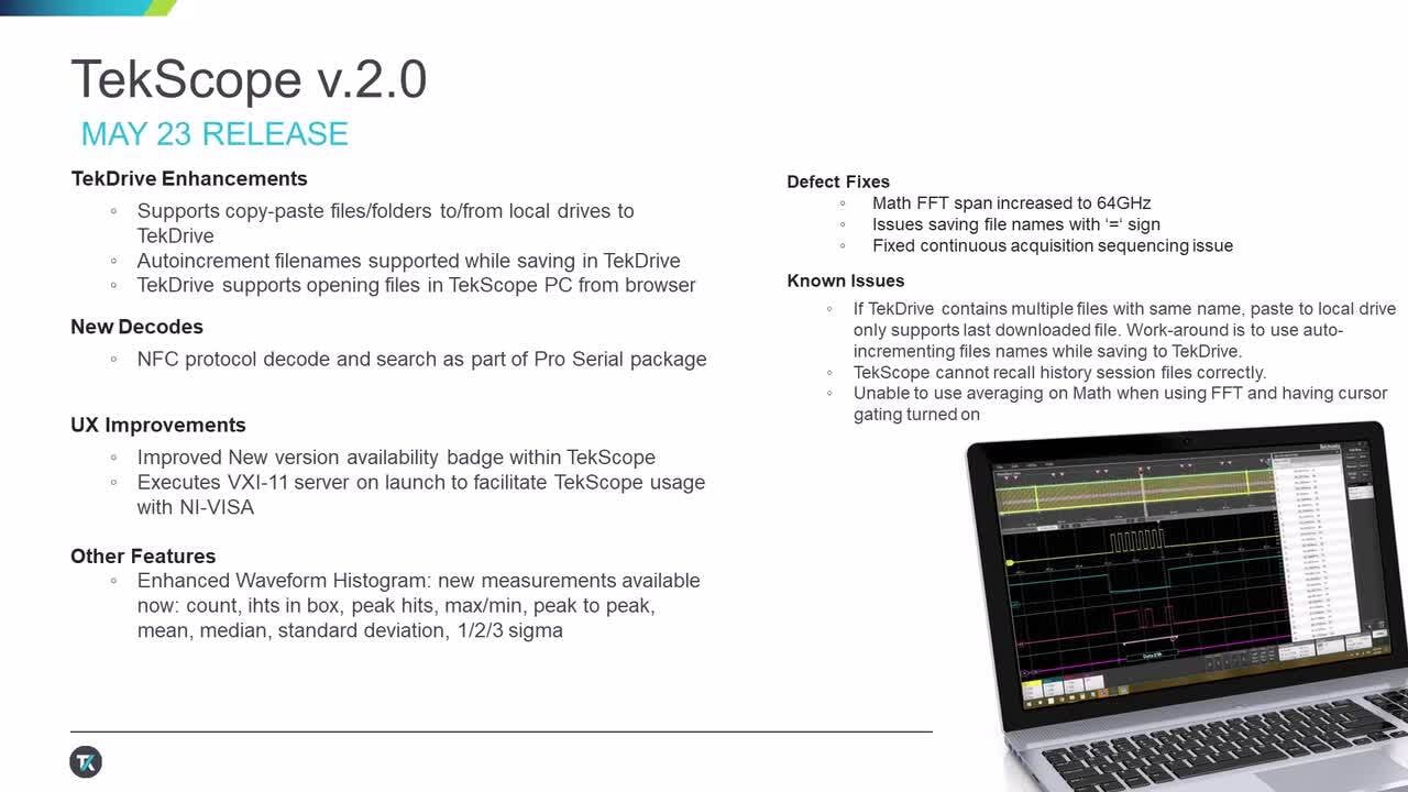 TekScope V2 - Whats New | Tektronix