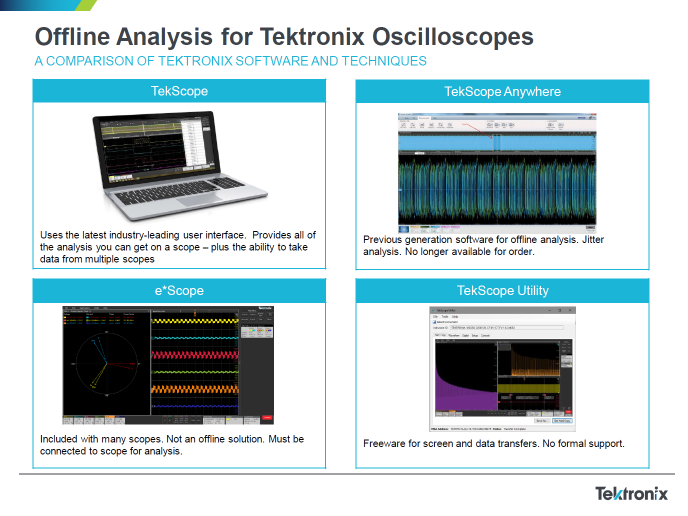 TekScope Comparison Factsheet | Tektronix