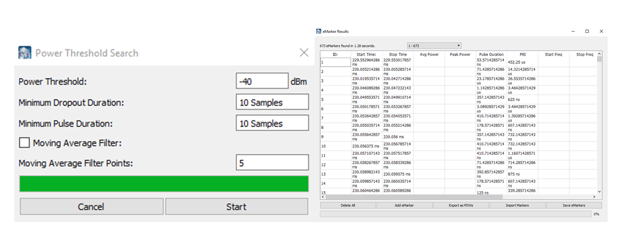 Power Threshold Search software-playback