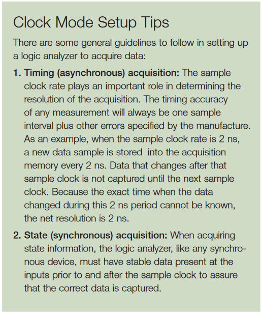 Clock mode setup tips